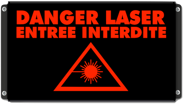 panneau lumineux danger laser entree interdite pictogramme