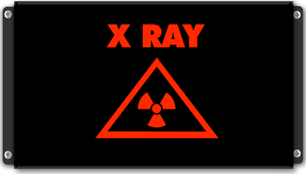 signalisation lumineuse X RAY avec pictogramme rayons X